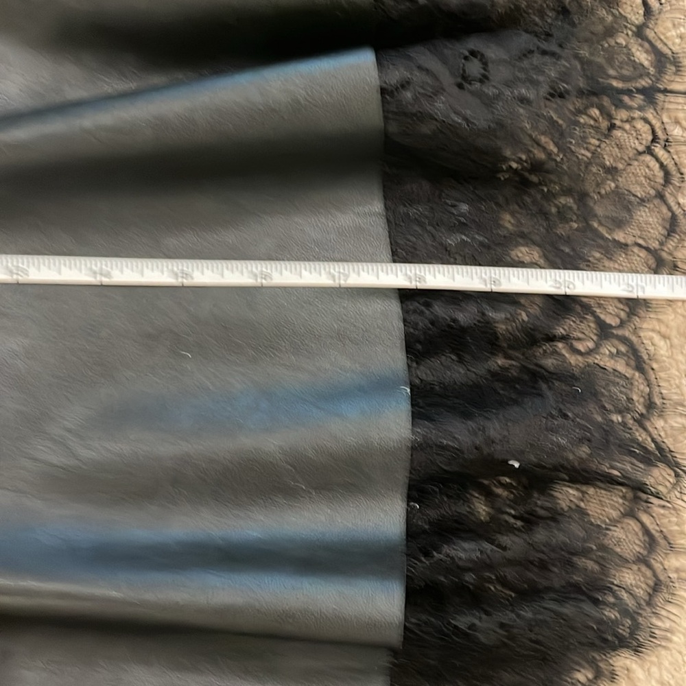 Bebe Leather Like Skirt with lace under lay. - Size L - Picture 6 of 7